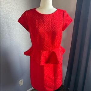 Shelby & Palmer Retro Style Red Peplum Dress, Size 10